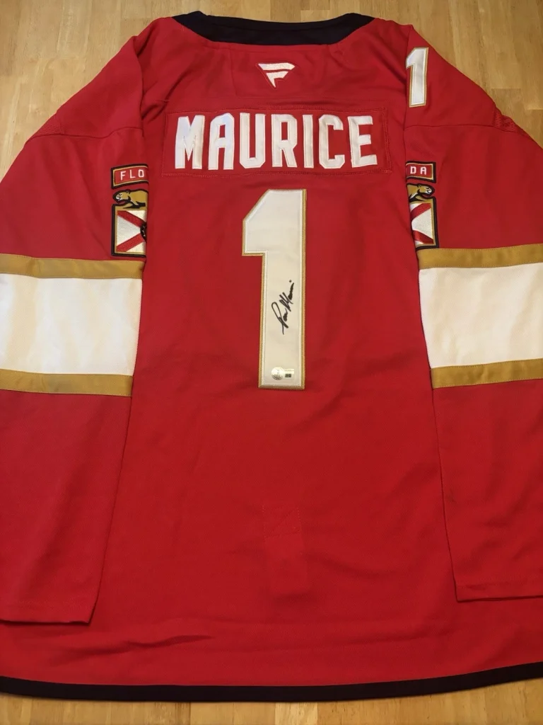 Paul Maurice Florida Panthers Signed Autographed Jersey. Beckett Coa
