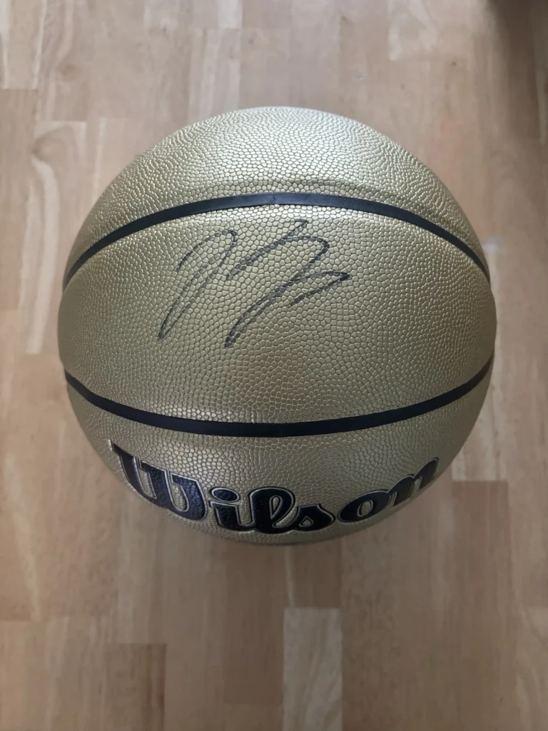 Brandon Ingram signed Autographed Wilson gold basketball Fanatics COA. Raptors