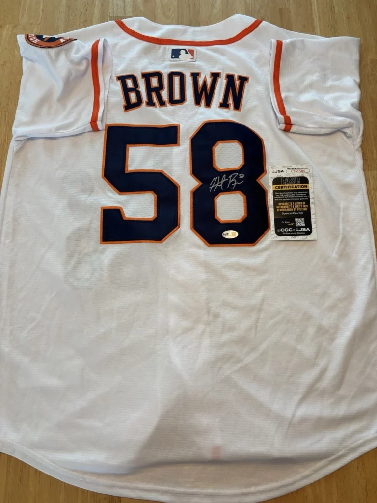 Hunter Brown Signed Autographed Houston Astros Jersey. JSA Coa. All Star