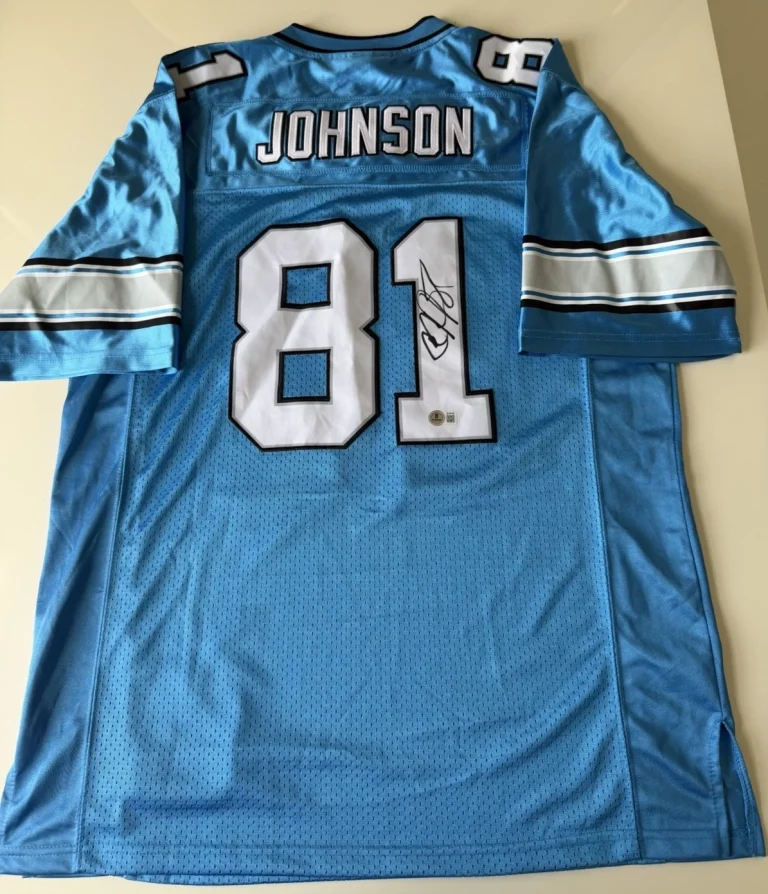 Calvin Johnson Detroit Lions Autographed Jersey HOF Beckett BAS COA
