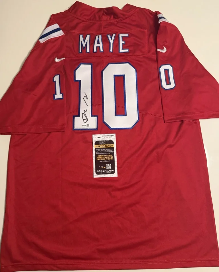 Drake Maye New England Patriots Autographed Jersey NFL Star JSA COA
