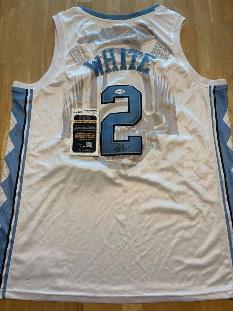 Coby White signed autographed North Carolina Tar Heels jersey. JSA Coa