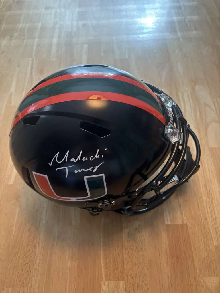 Malachi Toney Miami Hurricanes Signed Autographed FullSize Helmet JSA. Full Name