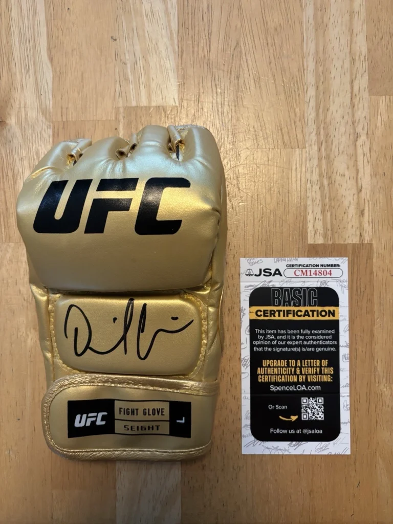 Daniel Cormier SIGNED AUTOGRAPHED UFC GLOVE MMA FIGHTER GOLD JSA
