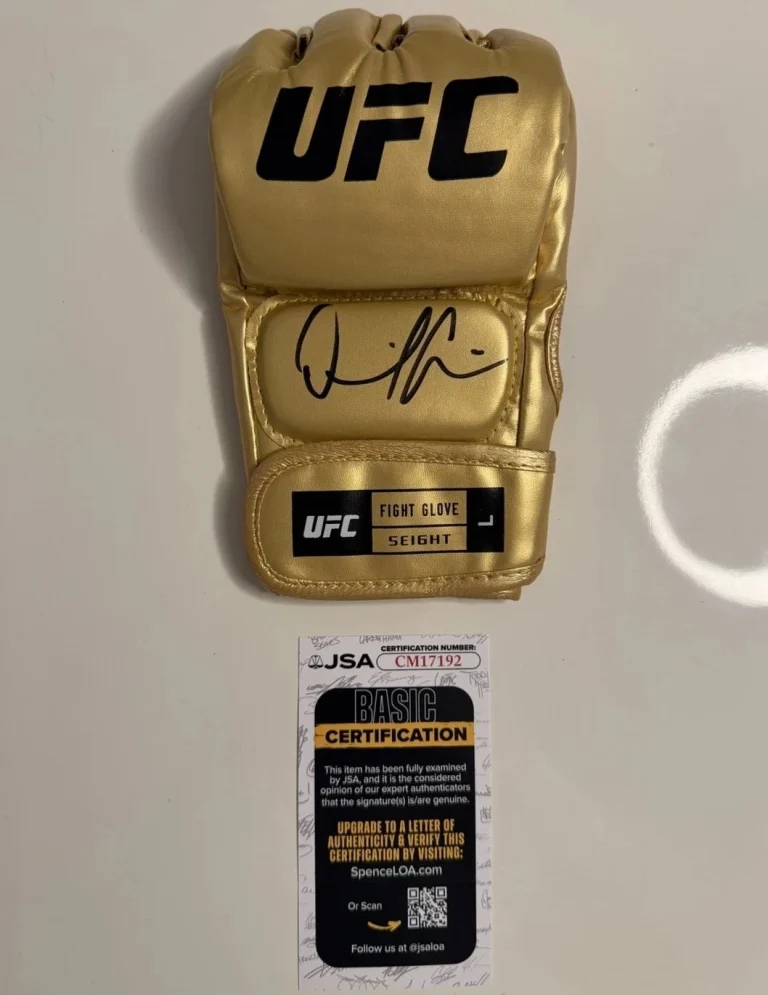 Daniel Cormier Autographed Gold UFC Glove Rare Champ JSA COA