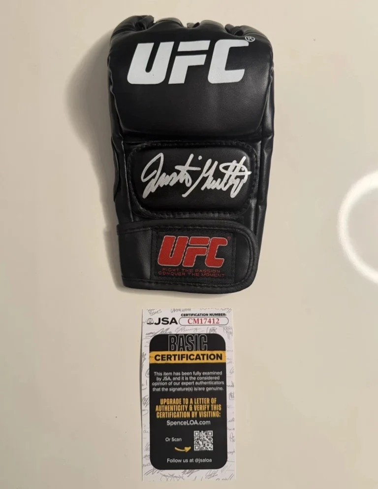 Justin Gaethje Autographed UFC Glove MMA Champ JSA COA