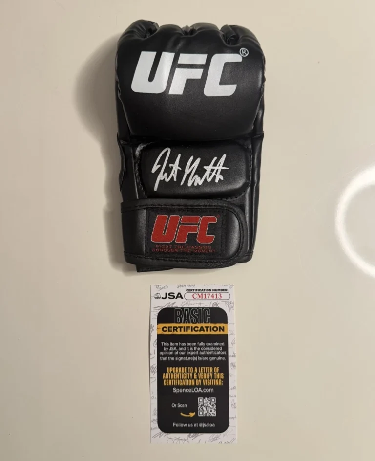 Justin Gaethje Autographed UFC Glove MMA Champ JSA COA