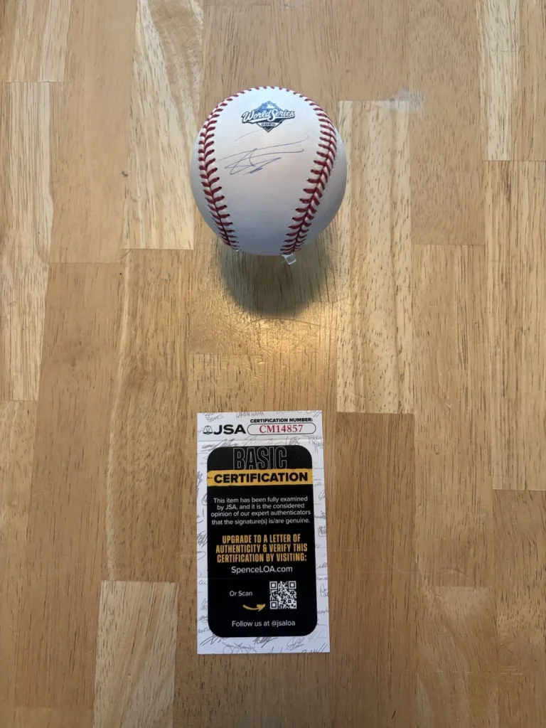 Hyeseong Kim Signed Autographed 2025 World Series Baseball LA Dodgers. JSA Coa