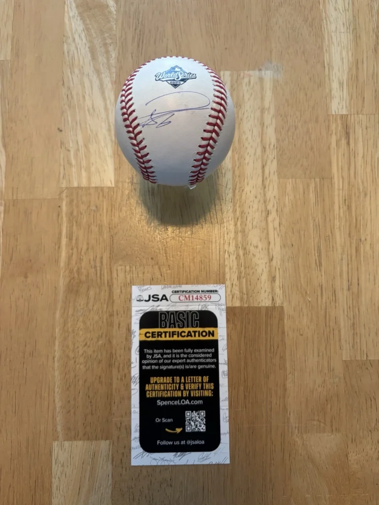 Hyeseong Kim Los Angeles Dodgers Autographed 2025 World Series Baseball JSA COA