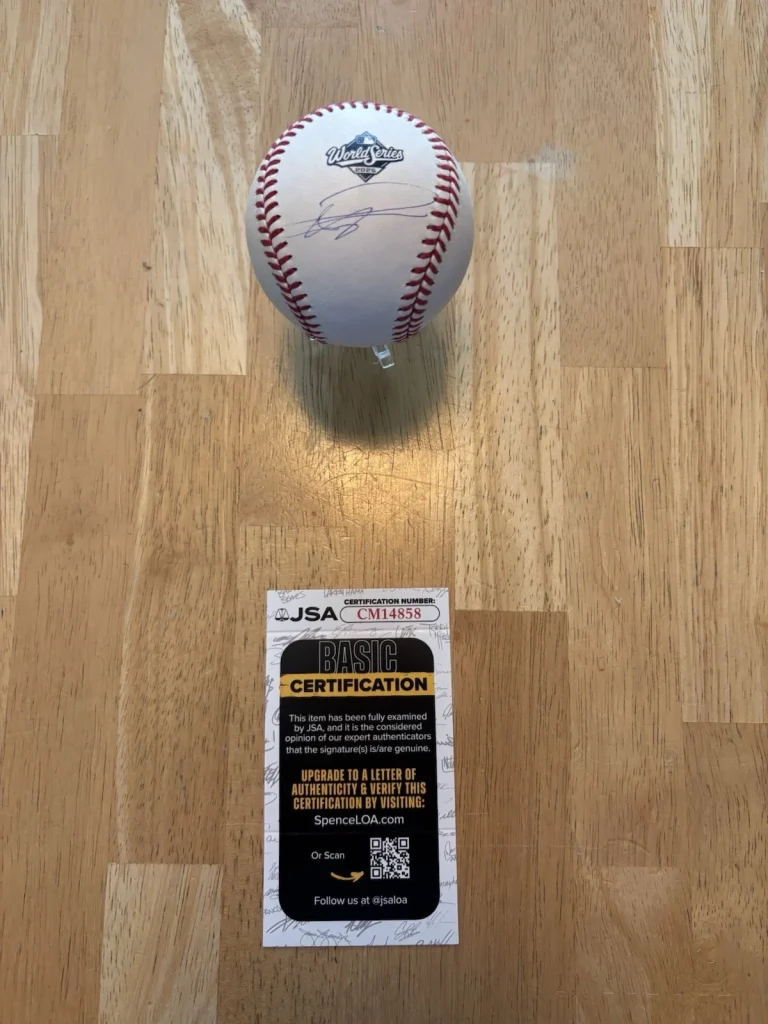 Hyeseong Kim Signed Autographed 2025 World Series Baseball LA Dodgers. JSA Coa