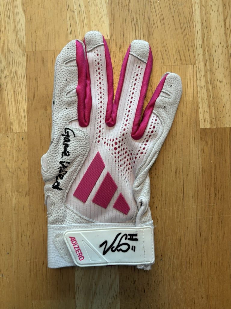 victor scott ii Signed Autographed Game Used Batting Glove. JSA Coa