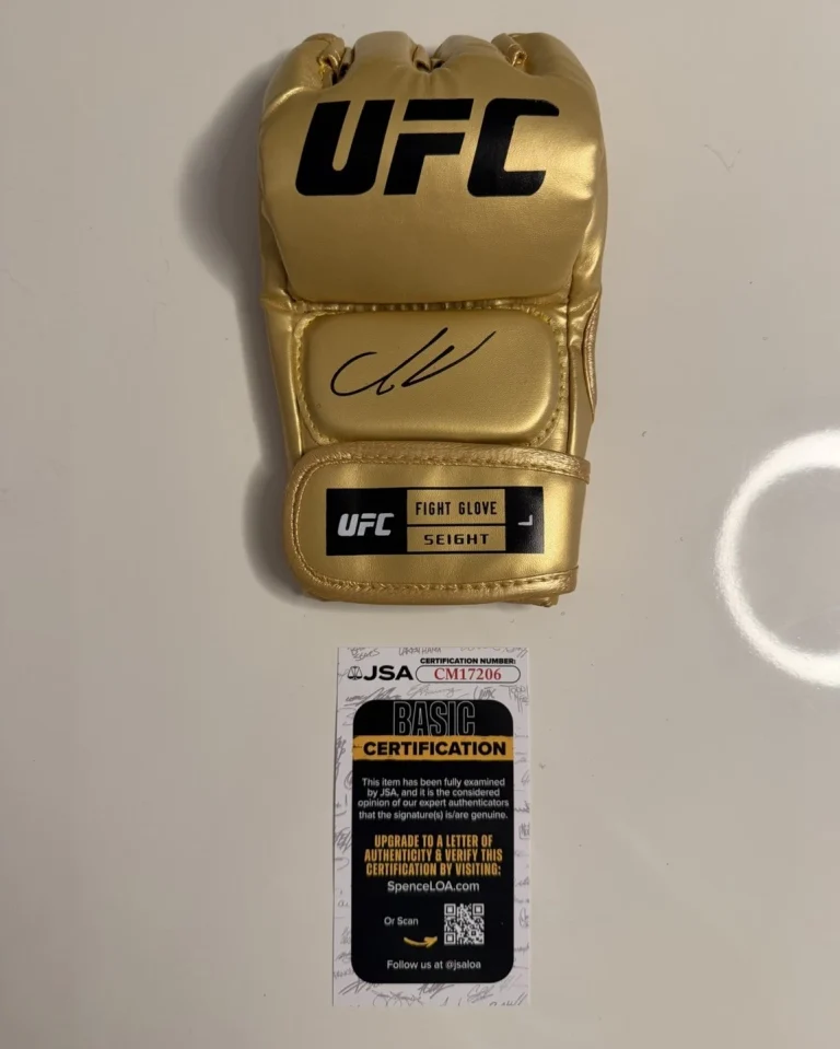 Marlon “Chito” Vera Autographed Gold UFC MMA Glove Rare JSA COA