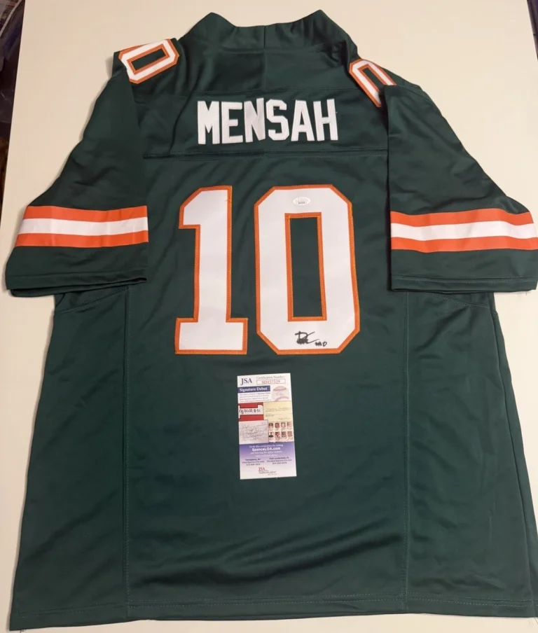 Darian Mensah Miami Hurricanes Autographed Jersey Star Signature Debut JSA COA