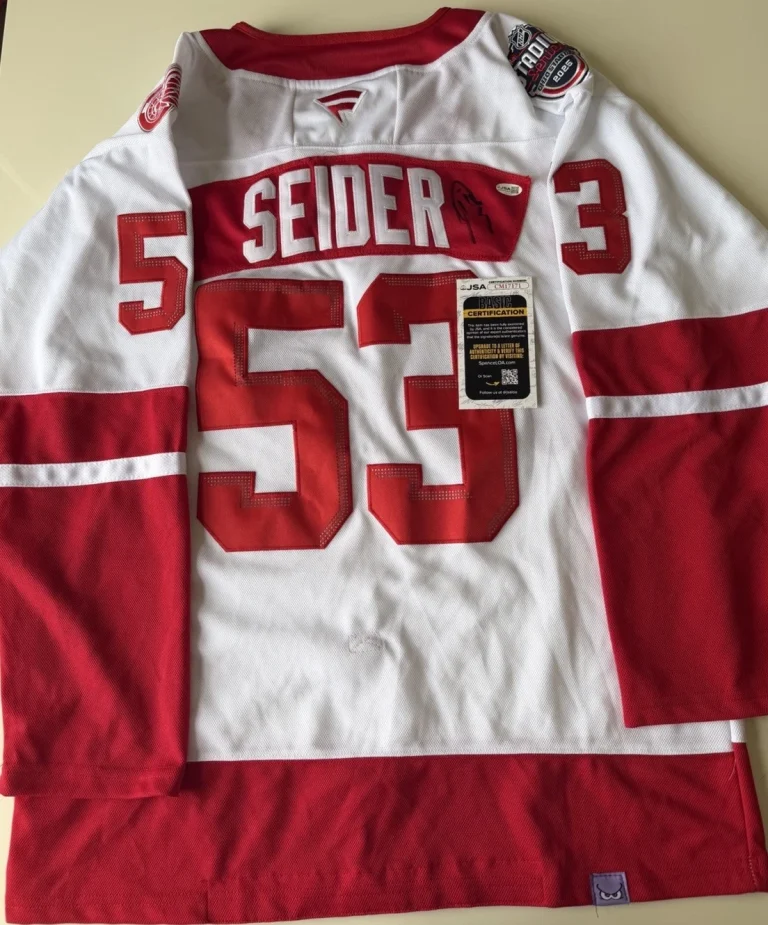 Mortiz Seider Detroit Red Wings Autographed Jersey JSA COA
