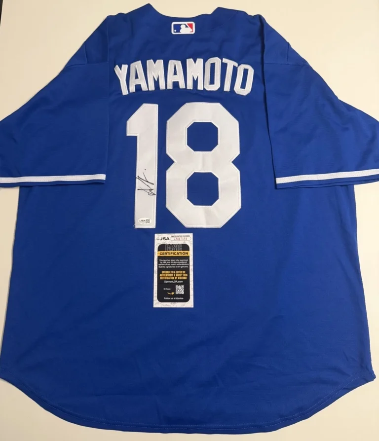 Yoshinobu Yamamoto Los Angeles Dodgers Autographed Jersey Star Rare JSA COA