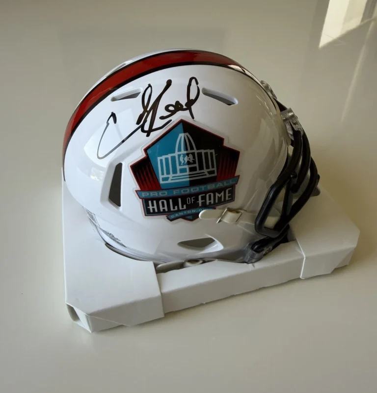 Ed Reed Baltimore Ravens Autographed Hall of Fame Mini Helmet HOF Miami Beckett
