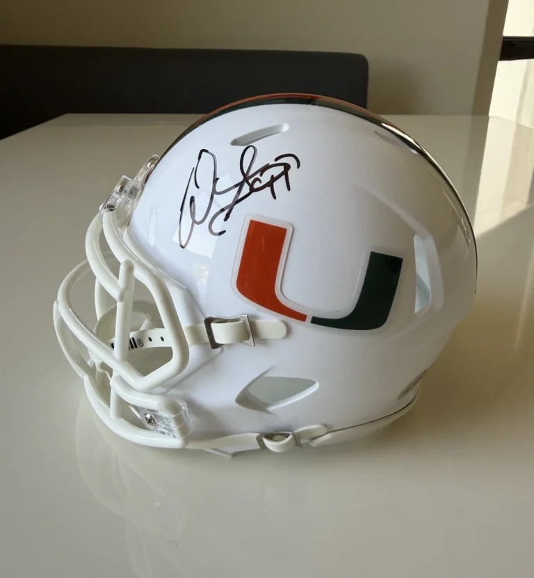 Warren Sapp Miami Hurricanes Autographed Mini Helmet HOF Beckett
