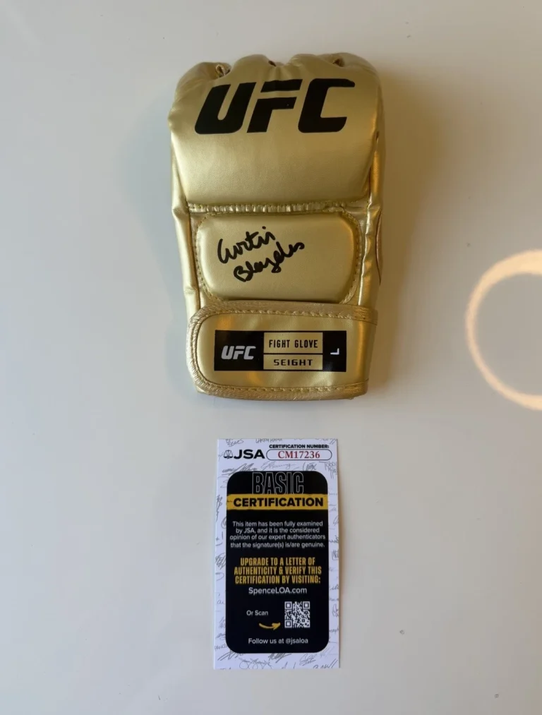 Curtis Blaydes Autographed Gold UFC Glove MMA Fighter Rare JSA COA