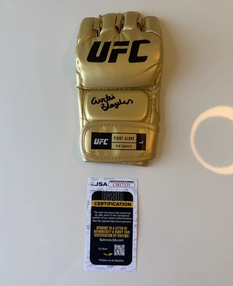Curtis Blaydes Autographed Gold UFC Glove MMA Fighter Rare JSA COA