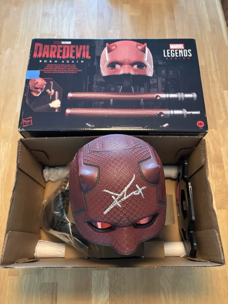 CHARLIE COX SIGNED DAREDEVIL BORN AGAIN MASK MARVEL LEGENDS AUTO JSA COA
