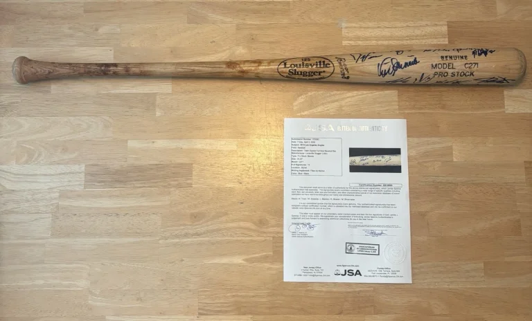 2013 Los Angeles Angels Team Signed Autographed Bat. Mike Trout. JSA Loa.