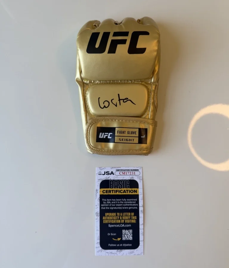 Paulo Costa Autographed Gold UFC Glove MMA Fighter JSA COA