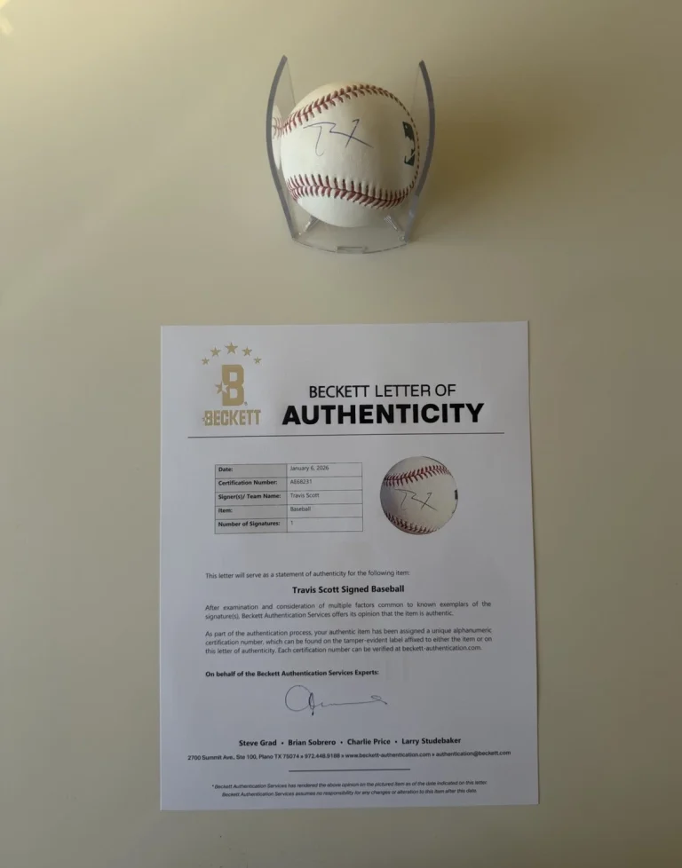 Travis Scott Rapper Autographed Baseball Rare Houston Beckett LOA