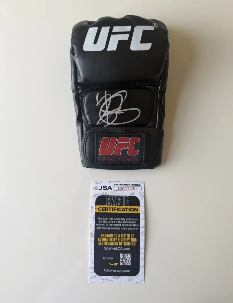 Kelvin Gastelum Autographed Gold UFC Glove MMA Rare JSA COA