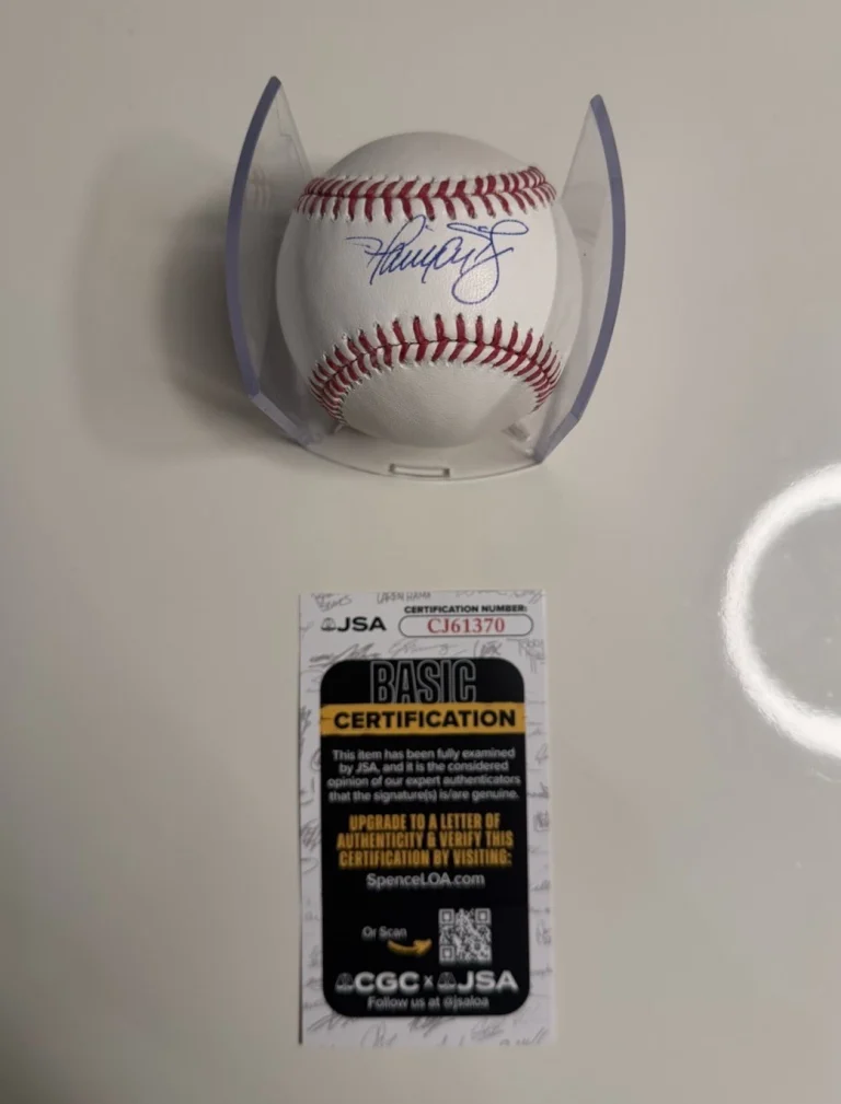 Harrison Bader San Francisco Giants Autographed Baseball Yankees JSA COA