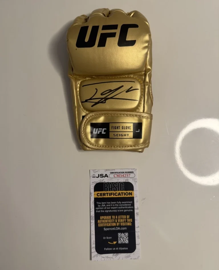 Ilia Topuria Fighter Autographed UFC Gold Glove MMA Champ Rare JSA COA