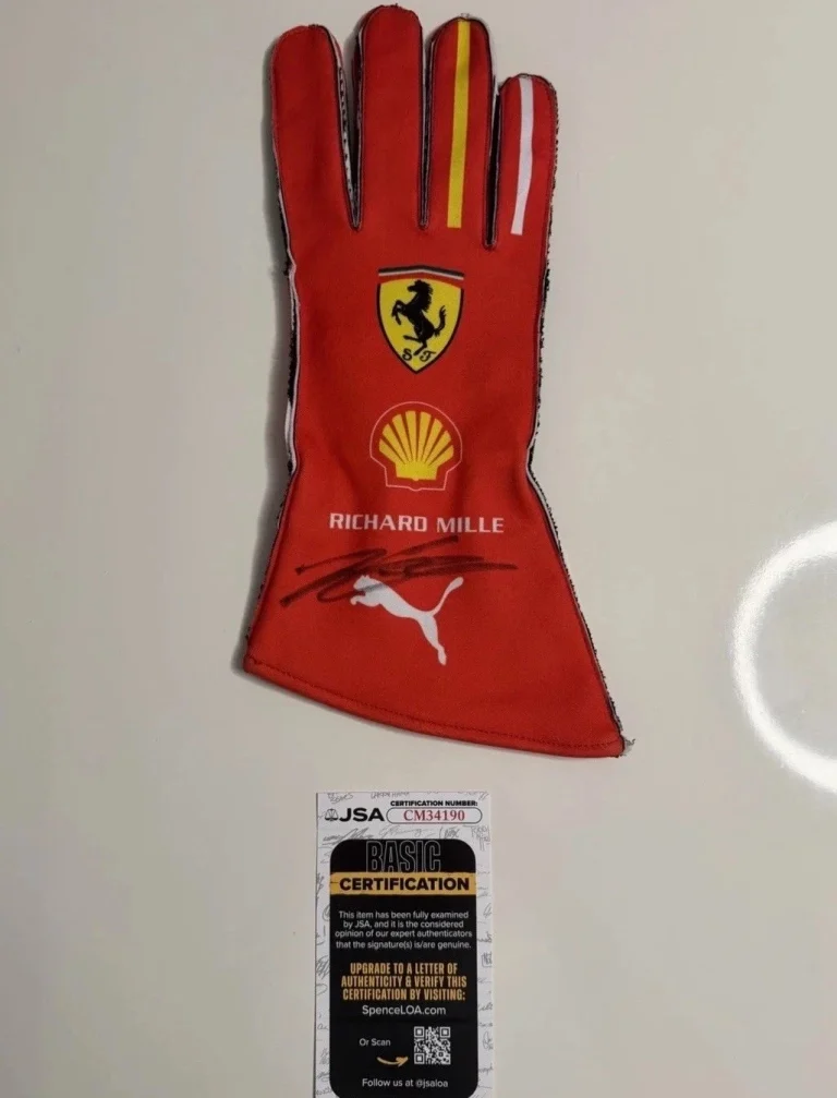 Charles Leclerc Autographed Scuderia Ferrari Glove Richard Millie JSA COA