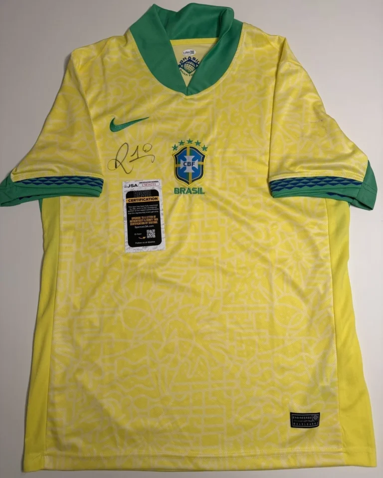Ronaldinho Brasil Autographed Jersey World Cup Barca Legend JSA COA