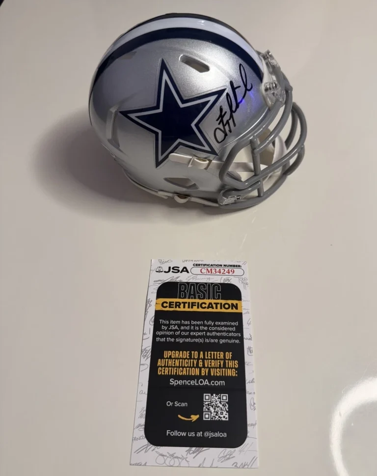 Troy Aikman Dallas Cowboys Autographed Mini Helmet Star HOF JSA COA