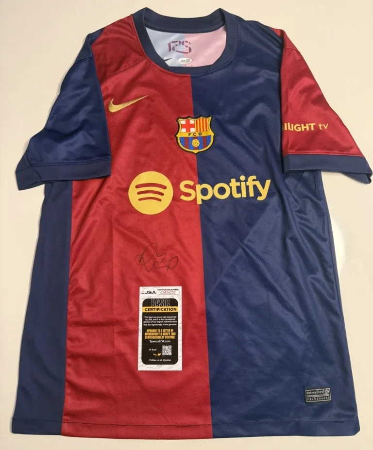 Ronaldinho FC Barcelona Autographed Jersey Brasil Legend JSA COA