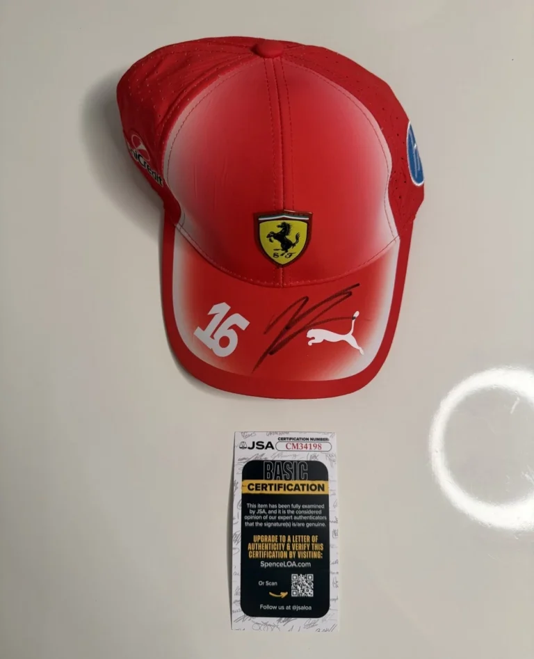 Charles Leclerc Autographed Scuderia Ferrari Formula 1 Racing Hat Star JSA COA
