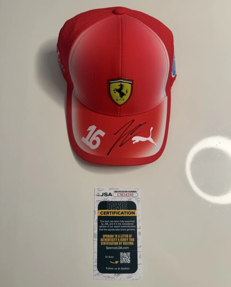 Charles Leclerc Autographed Scuderia Ferrari Formula 1 Racing Hat Star JSA COA