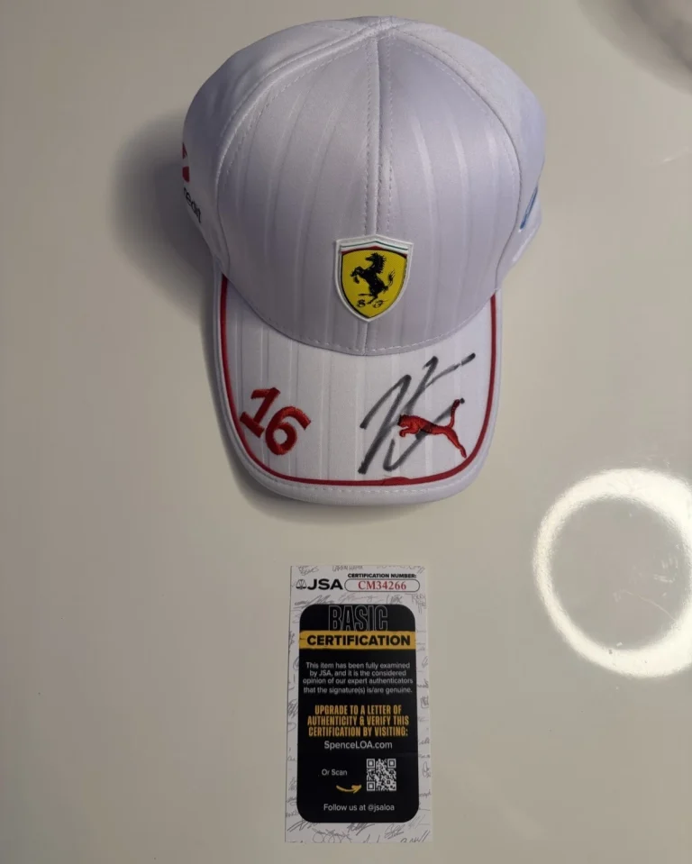 Charles Leclerc Autographed Scuderia Ferrari Formula 1 Racing Hat Star JSA COA