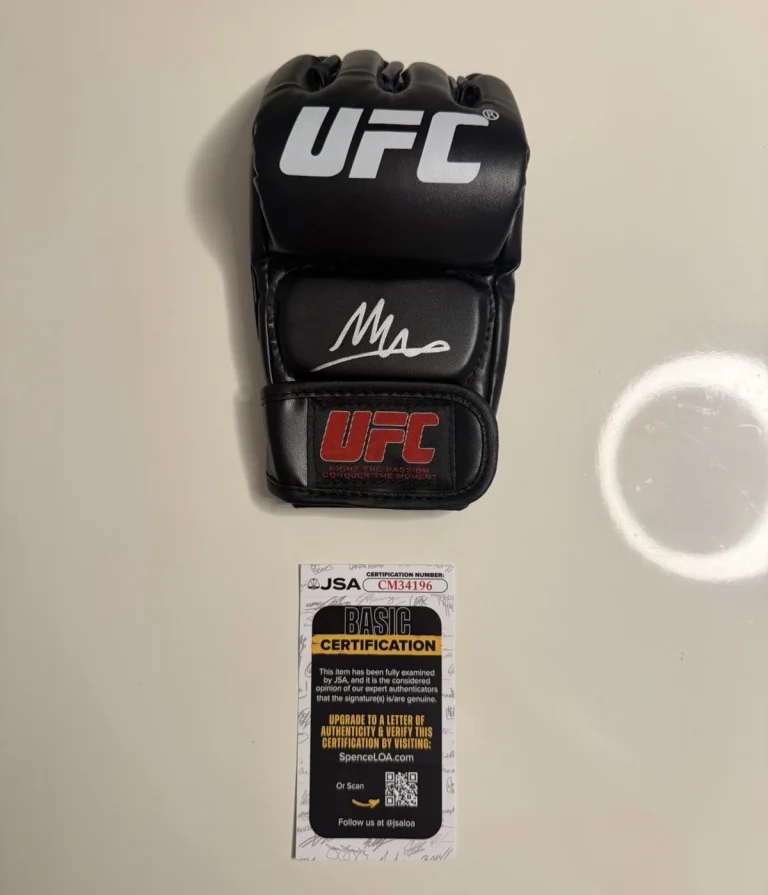 Movsar Evloev Fighter Autographed UFC MMA Glove JSA COA ￼