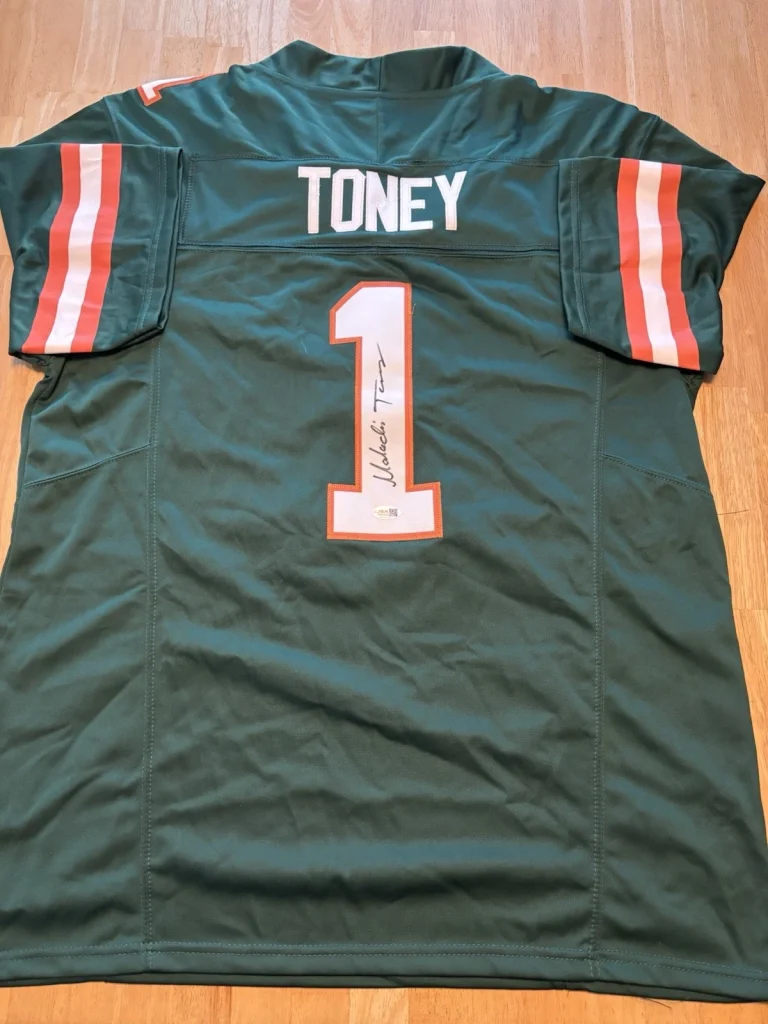 Malachi Toney Signed Autographed Miami Hurricanes Jersey FULL NAME AUTO. JSA Coa