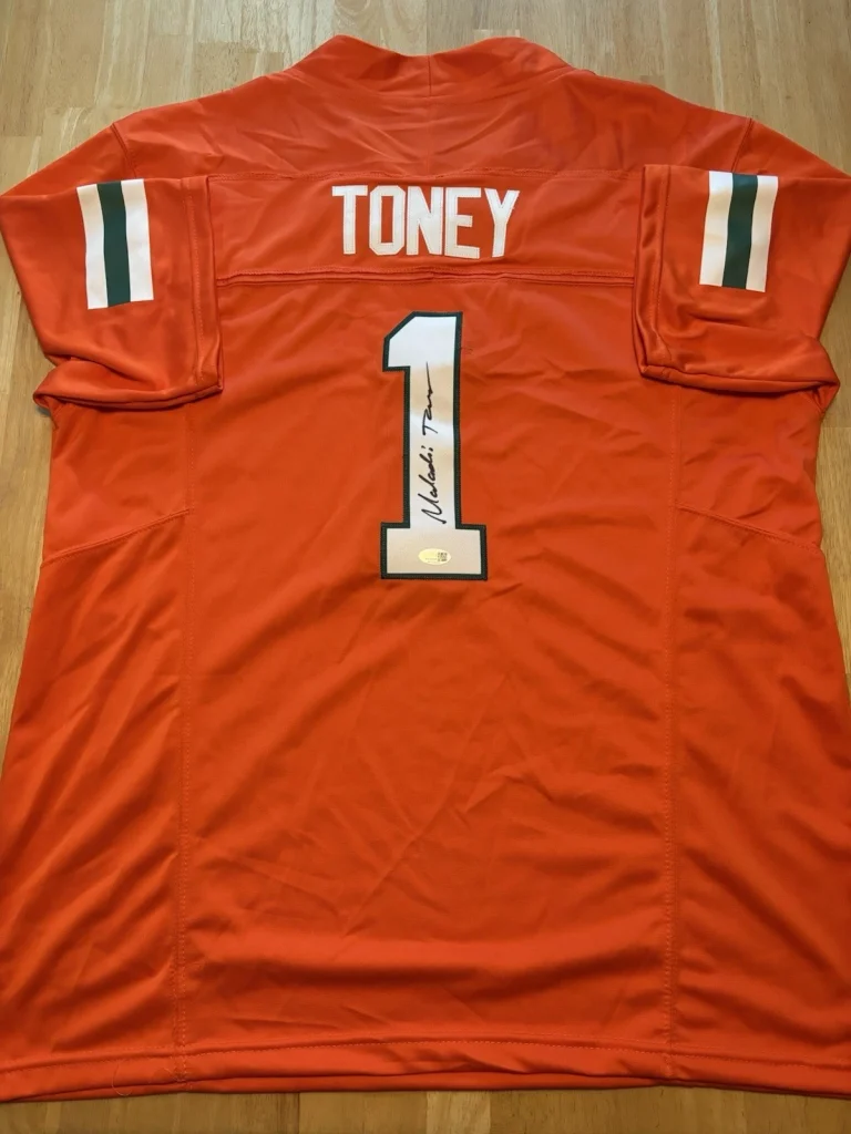 Malachi Toney Signed Autographed Miami Hurricanes Jersey FULL NAME AUTO. JSA Coa