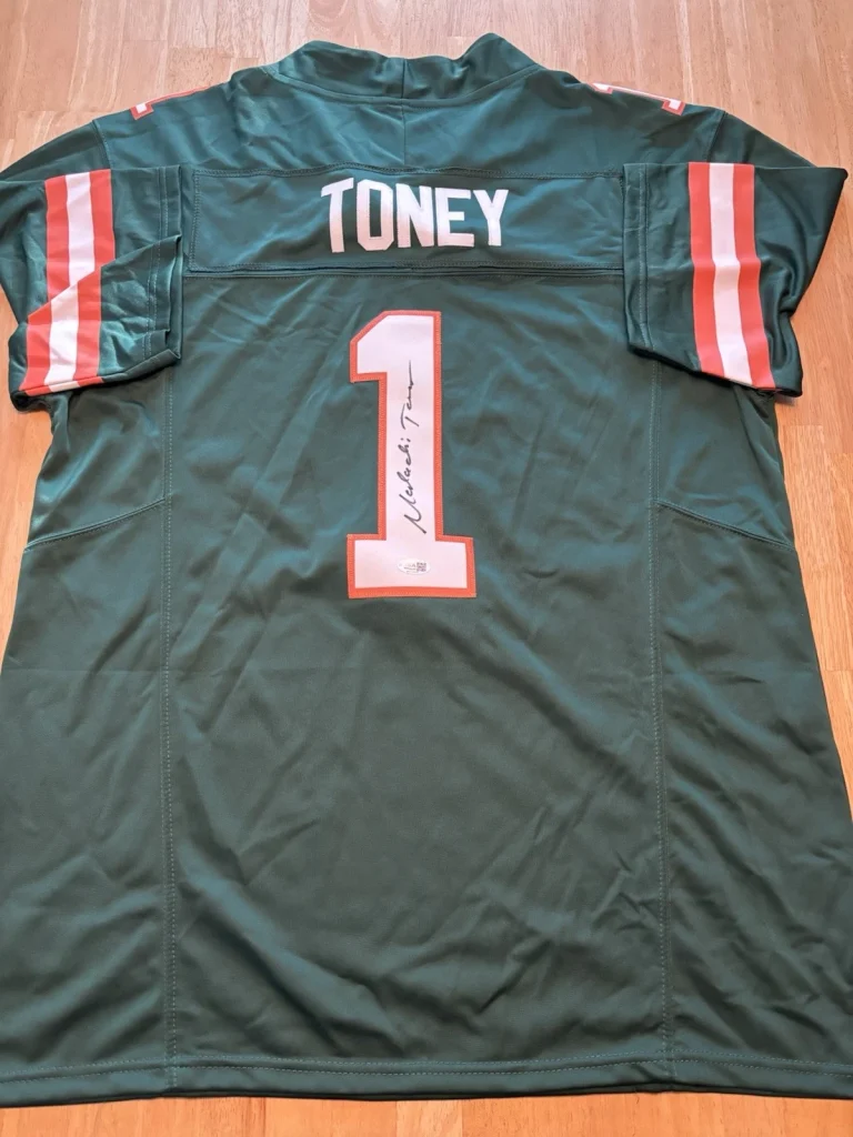 Malachi Toney Signed Autographed Miami Hurricanes Jersey FULL NAME AUTO. JSA Coa