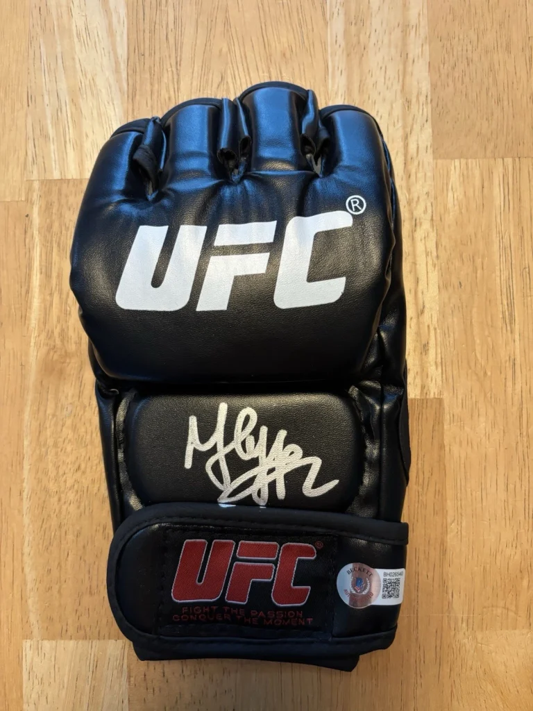 Said Nurmagomedov Signed Autographed MMA Glove UFC Beckett COA