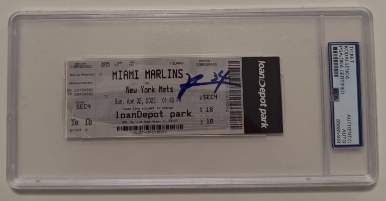 Kodai Senga New York Mets Autographed MLB Debut Ticket Stub 4/2/23 PSA