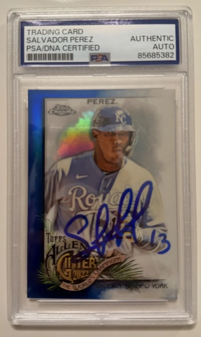 Salvador Perez Kansas City Royals Autographed Chrome Allen Ginter 2022 /150 PSA