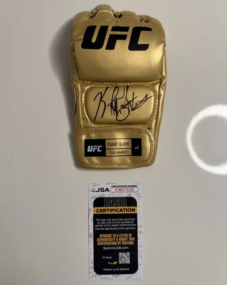 Kamaru Usman Autographed UFC Gold Glove MMA Fighter JSA COA