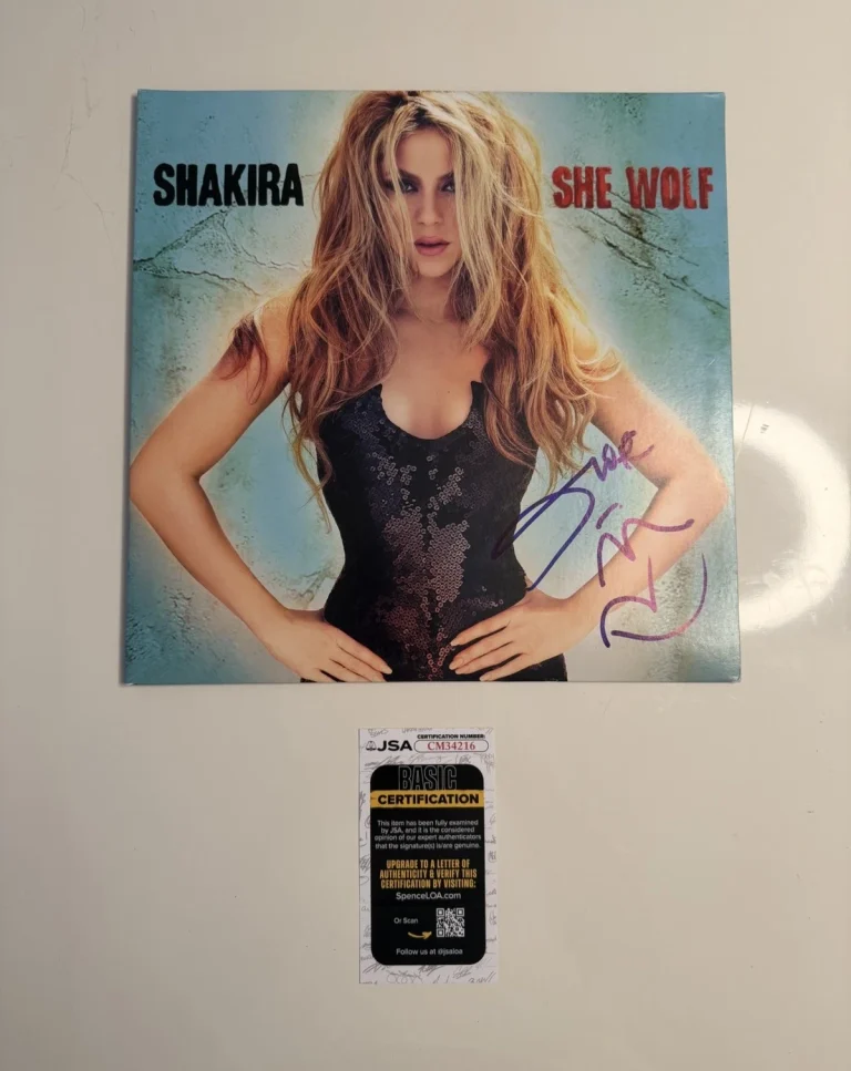 Shakira Autographed She Wolf Vinyl Record Latina Artist JSA COA