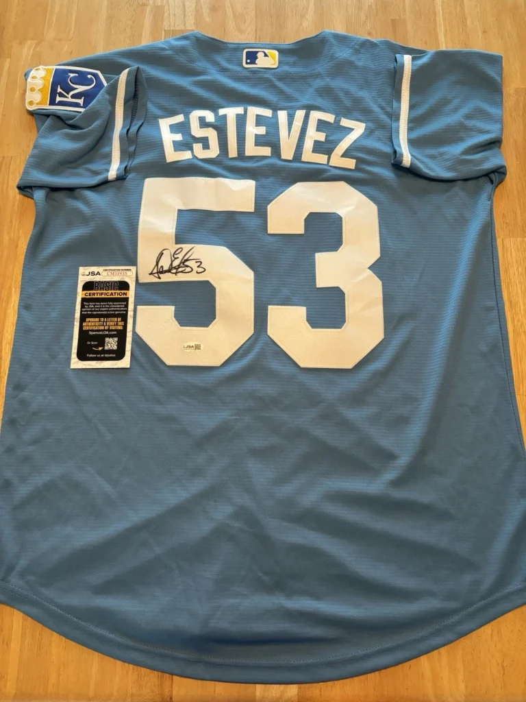 Carlos Estevez Signed Autographed Kansas City Royals Jersey JSA Coa