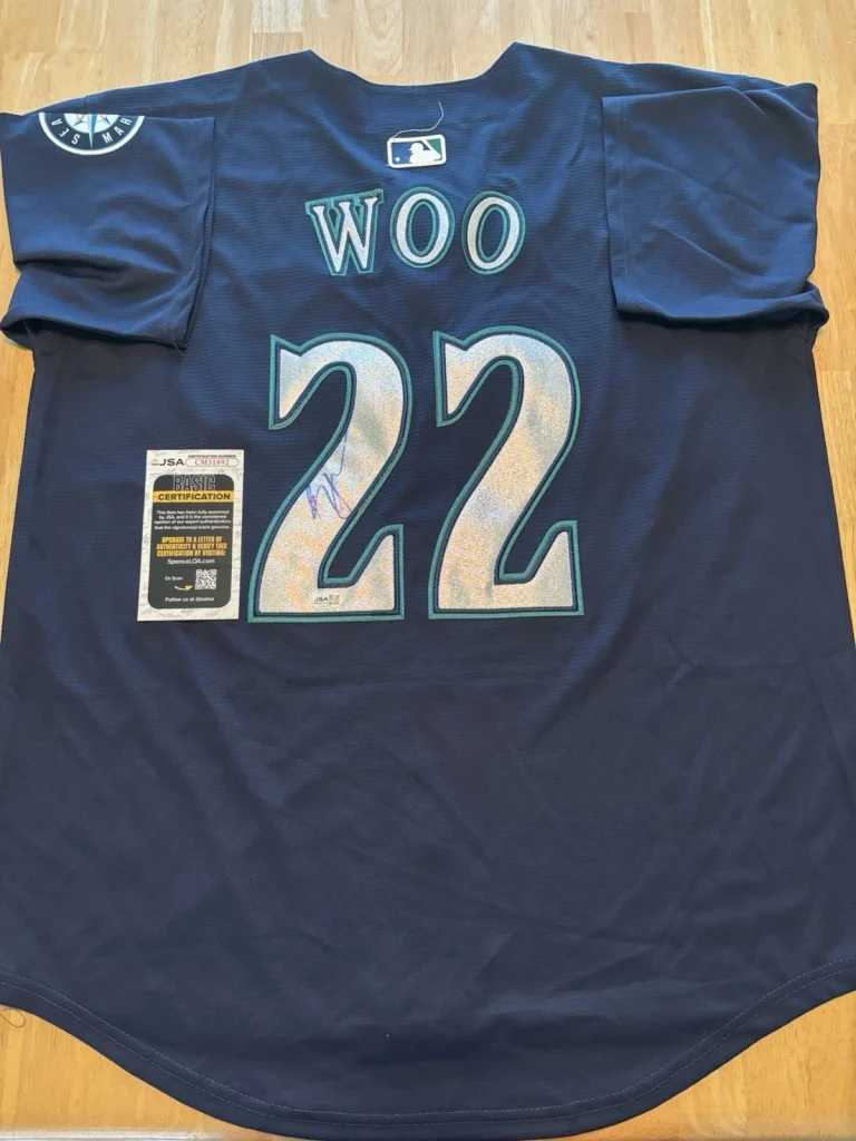 BRYAN WOO AUTOGRAPHED Signed Seattle Mariners CITY CONNECT JERSEY. JSA Coa