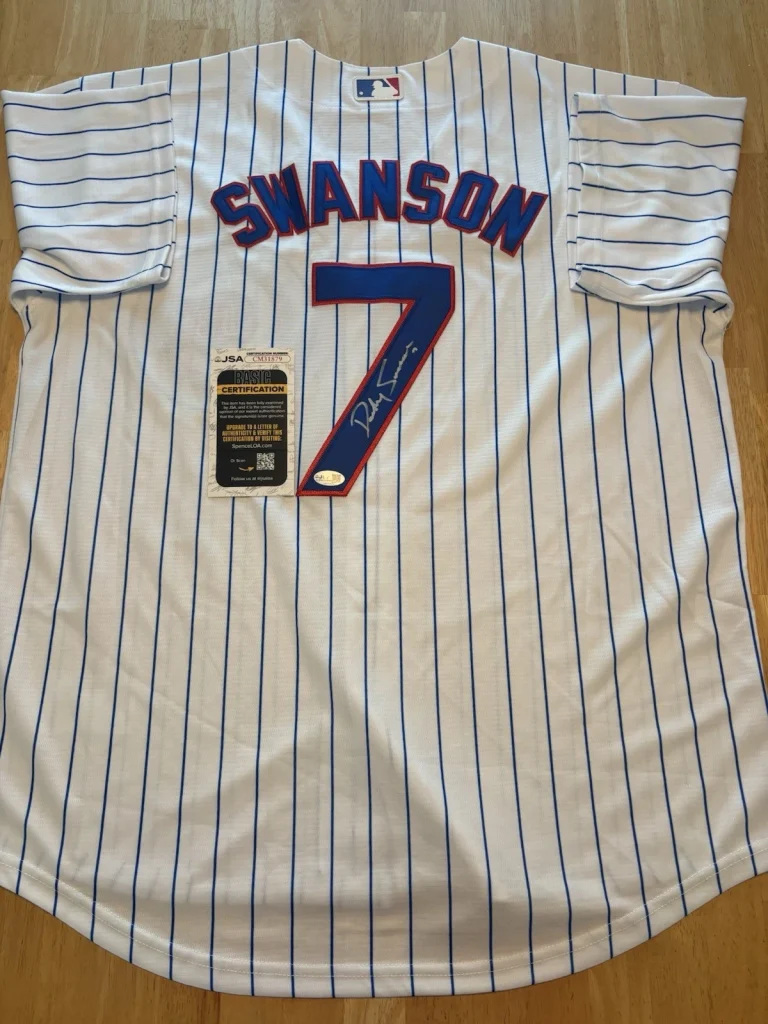 Dansby Swanson Chicago Cubs Autographed Signed Jersey JSA Coa