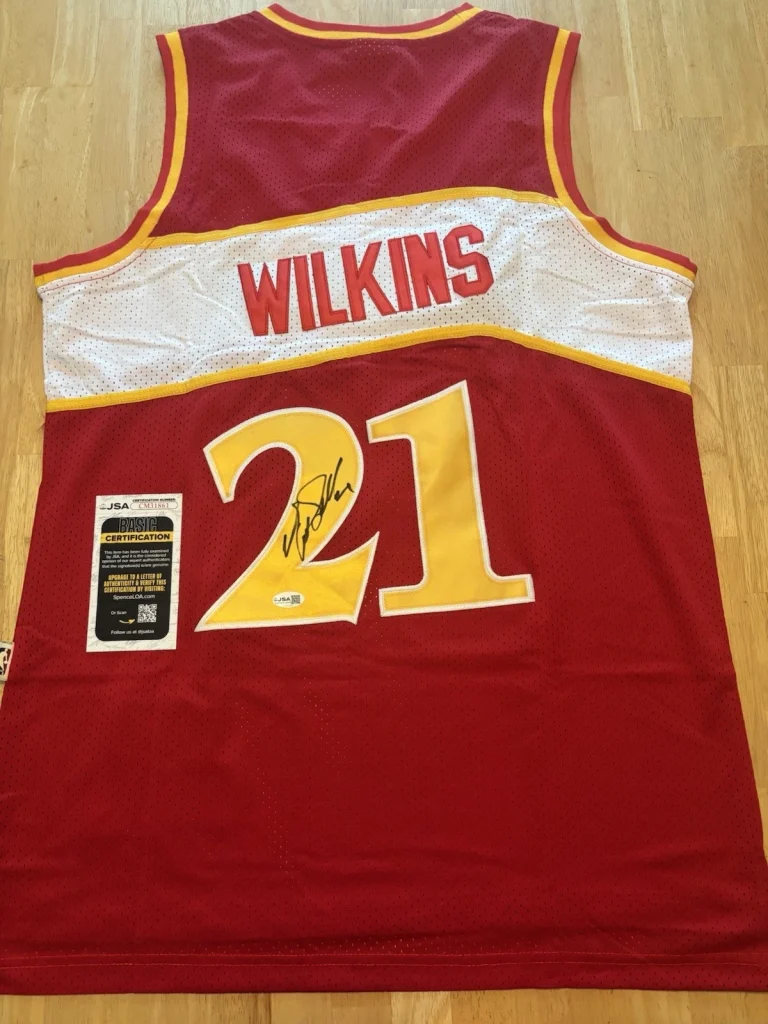 Dominique Wilkins Signed Autographed Atlanta Hawks Jersey JSA COA. HOF Rare